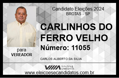 Candidato CARLINHOS DO FERRO VELHO 2024 - BROTAS - Eleições