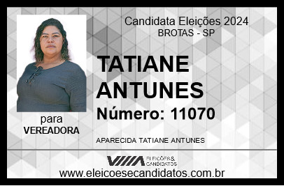 Candidato TATIANE ANTUNES 2024 - BROTAS - Eleições