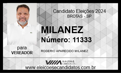 Candidato MILANEZ 2024 - BROTAS - Eleições