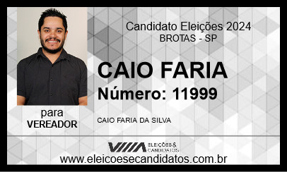 Candidato CAIO FARIA 2024 - BROTAS - Eleições