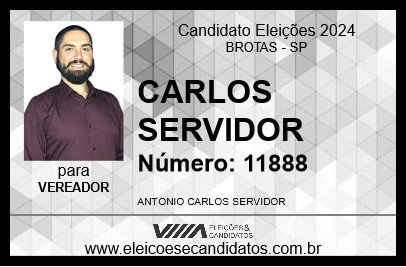 Candidato CARLOS SERVIDOR 2024 - BROTAS - Eleições