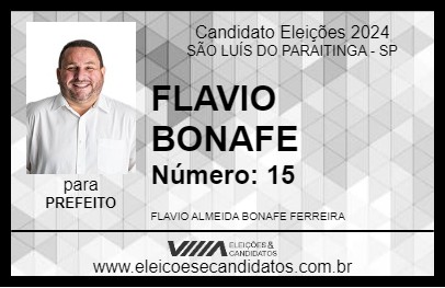 Candidato FLAVIO BONAFE 2024 - SÃO LUÍS DO PARAITINGA - Eleições