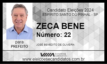 Candidato ZECA BENE 2024 - ESPÍRITO SANTO DO PINHAL - Eleições