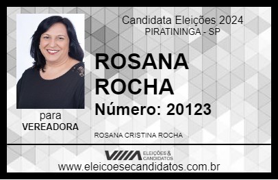 Candidato ROSANA ROCHA 2024 - PIRATININGA - Eleições