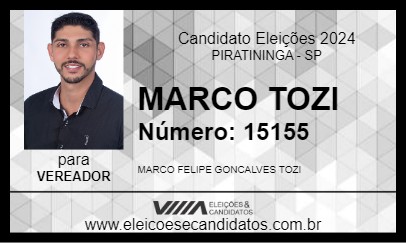 Candidato MARCO TOZI 2024 - PIRATININGA - Eleições