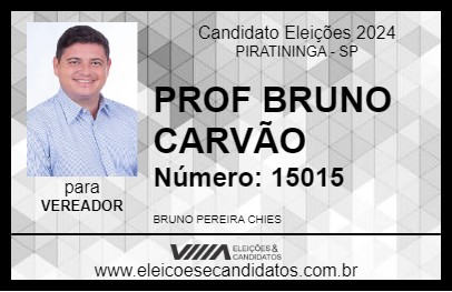 Candidato PROF BRUNO CARVÃO 2024 - PIRATININGA - Eleições