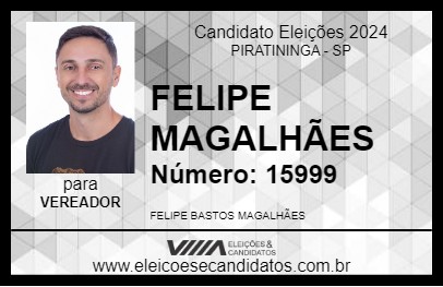 Candidato FELIPE MAGALHÃES 2024 - PIRATININGA - Eleições