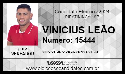 Candidato VINICIUS LEÃO 2024 - PIRATININGA - Eleições