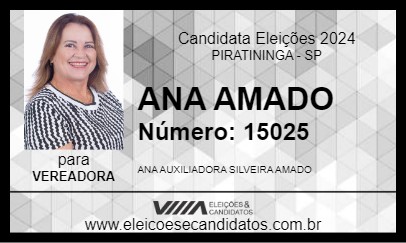 Candidato ANA AMADO 2024 - PIRATININGA - Eleições