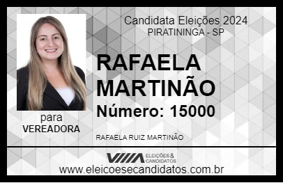 Candidato RAFAELA MARTINÃO 2024 - PIRATININGA - Eleições