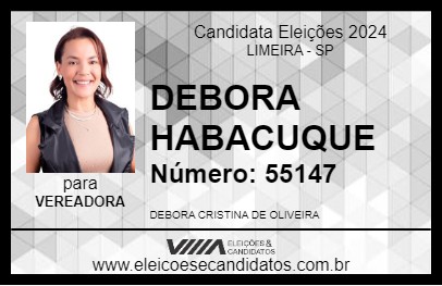 Candidato DEBORA HABACUQUE 2024 - LIMEIRA - Eleições