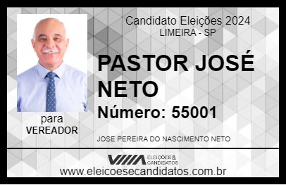 Candidato PASTOR JOSÉ NETO 2024 - LIMEIRA - Eleições