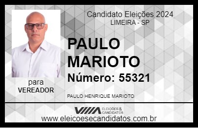 Candidato PAULO MARIOTO 2024 - LIMEIRA - Eleições