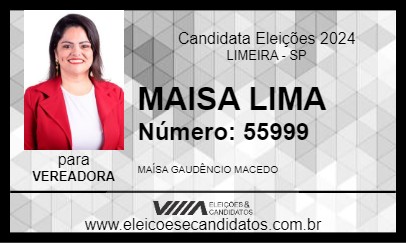 Candidato MAISA LIMA 2024 - LIMEIRA - Eleições