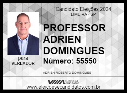 Candidato PROFESSOR ADRIEN DOMINGUES 2024 - LIMEIRA - Eleições