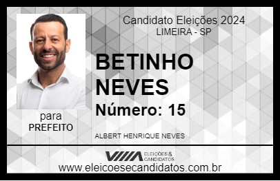 Candidato BETINHO NEVES 2024 - LIMEIRA - Eleições