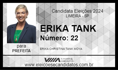 Candidato ERIKA TANK 2024 - LIMEIRA - Eleições