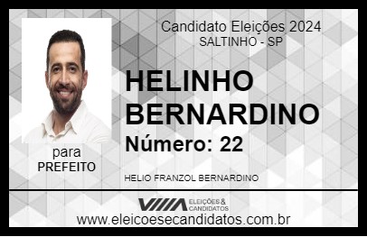 Candidato HELINHO BERNARDINO 2024 - SALTINHO - Eleições