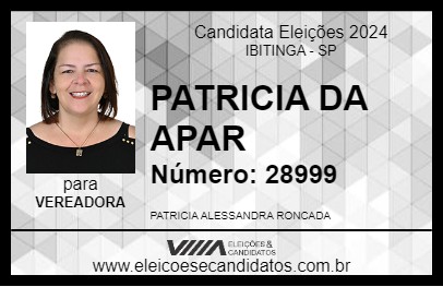 Candidato PATRICIA DA APAR 2024 - IBITINGA - Eleições