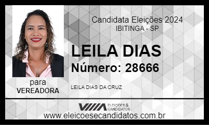 Candidato LEILA DIAS 2024 - IBITINGA - Eleições