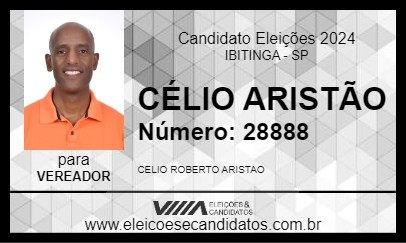 Candidato CÉLIO ARISTÃO 2024 - IBITINGA - Eleições