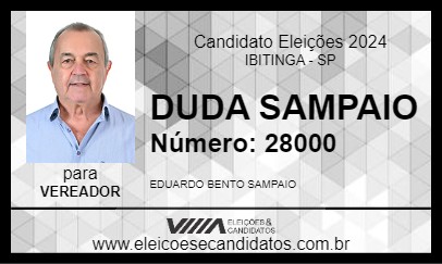 Candidato DUDA SAMPAIO 2024 - IBITINGA - Eleições