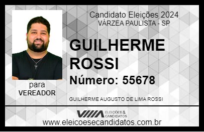 Candidato GUILHERME ROSSI 2024 - VÁRZEA PAULISTA - Eleições