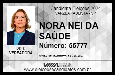 Candidato NORA NEI DA SAÚDE 2024 - VÁRZEA PAULISTA - Eleições