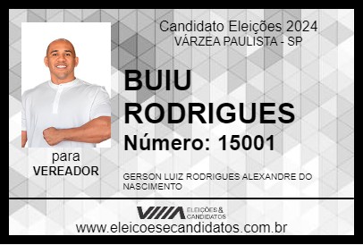 Candidato BUIU RODRIGUES 2024 - VÁRZEA PAULISTA - Eleições