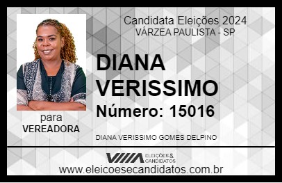 Candidato DIANA VERISSIMO 2024 - VÁRZEA PAULISTA - Eleições