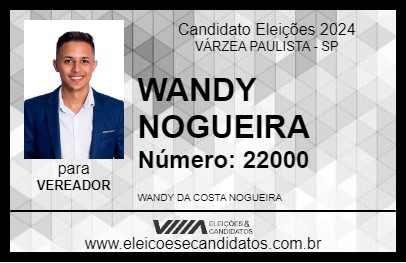 Candidato WANDY NOGUEIRA 2024 - VÁRZEA PAULISTA - Eleições