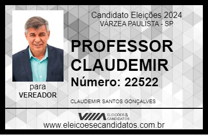 Candidato PROFESSOR CLAUDEMIR 2024 - VÁRZEA PAULISTA - Eleições