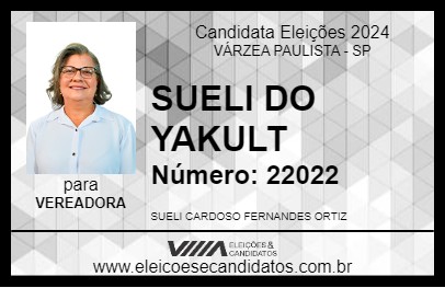 Candidato SUELI DO YAKULT 2024 - VÁRZEA PAULISTA - Eleições