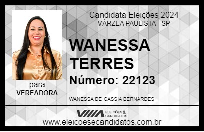 Candidato WANESSA TERRES 2024 - VÁRZEA PAULISTA - Eleições