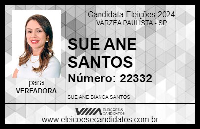 Candidato SUE ANE SANTOS 2024 - VÁRZEA PAULISTA - Eleições