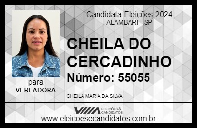 Candidato CHEILA DO CERCADINHO 2024 - ALAMBARI - Eleições