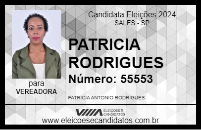 Candidato PATRICIA RODRIGUES 2024 - SALES - Eleições