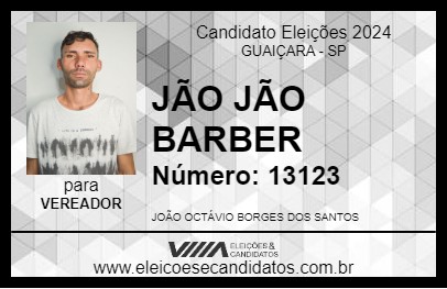 Candidato JÃO JÃO BARBER 2024 - GUAIÇARA - Eleições