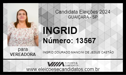 Candidato INGRID 2024 - GUAIÇARA - Eleições