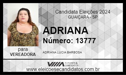 Candidato ADRIANA 2024 - GUAIÇARA - Eleições