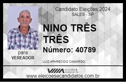 Candidato NINO TRÊS TRÊS 2024 - SALES - Eleições