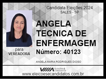 Candidato ANGELA TECNICA DE ENFERMAGEM 2024 - SALES - Eleições