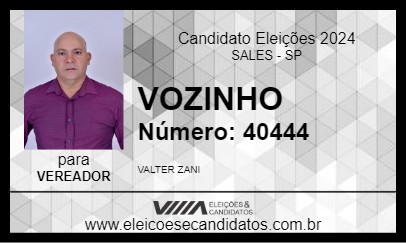 Candidato VOZINHO 2024 - SALES - Eleições