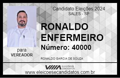 Candidato RONALDO ENFERMEIRO 2024 - SALES - Eleições