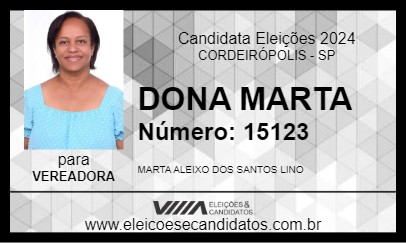 Candidato DONA MARTA 2024 - CORDEIRÓPOLIS - Eleições