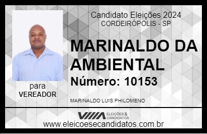 Candidato MARINALDO 2024 - CORDEIRÓPOLIS - Eleições