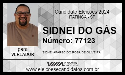 Candidato SIDNEI DO GÁS 2024 - ITATINGA - Eleições