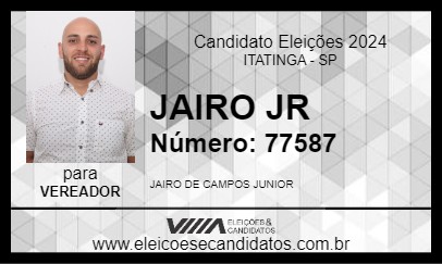 Candidato JAIRO JR 2024 - ITATINGA - Eleições