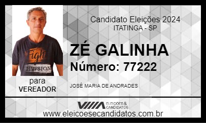 Candidato ZÉ GALINHA 2024 - ITATINGA - Eleições