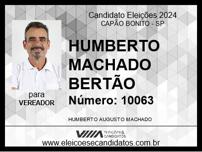 Candidato HUMBERTO MACHADO  BERTÃO 2024 - CAPÃO BONITO - Eleições